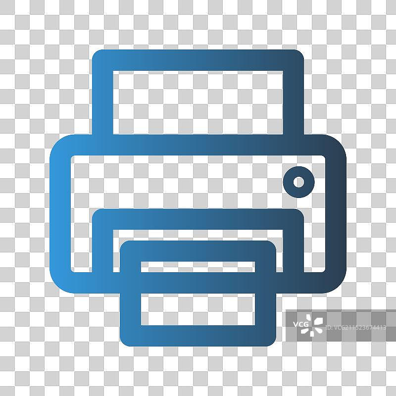 具有渐变色的打印机轮廓图标图片素材