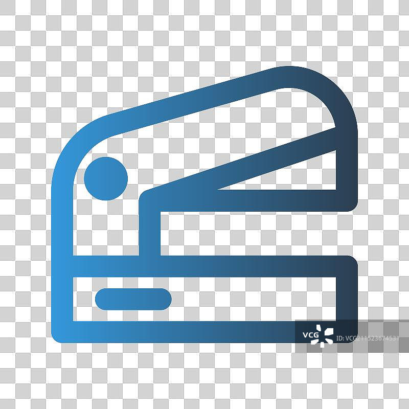 带有渐变颜色的订书钉轮廓图标图片素材