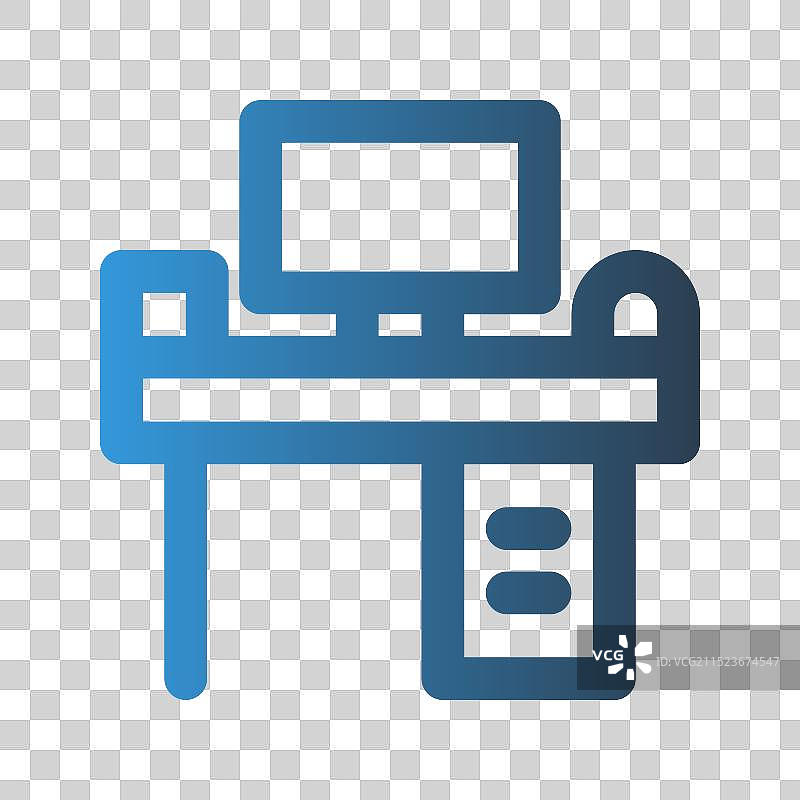 带有渐变色的工作台轮廓图标图片素材