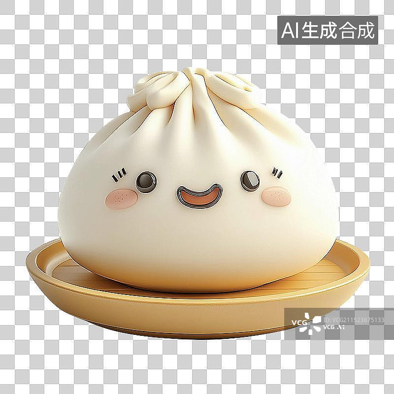 【AI数字艺术】卡通可爱早餐小笼包图片素材