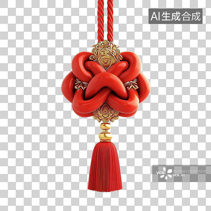 【AI数字艺术】喜庆新年中国结元素图片素材