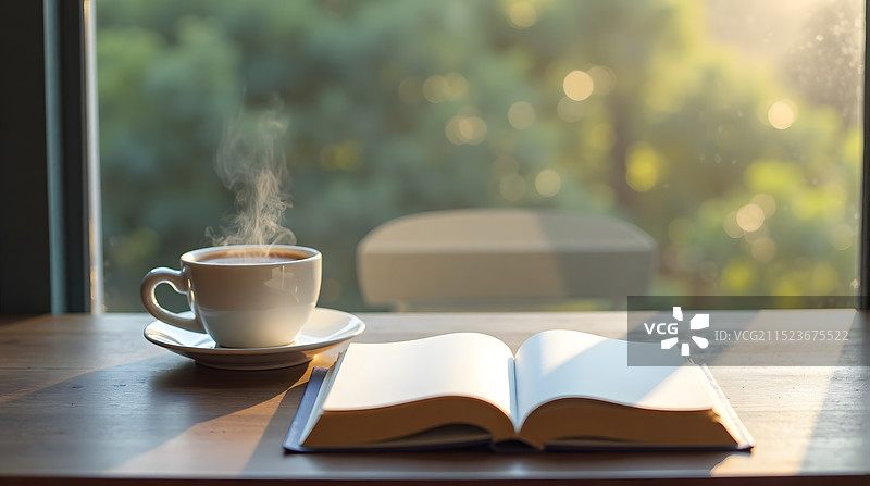宁静阅读咖啡小憩手账记录生活背景图书香世界阅读日 (1)图片素材