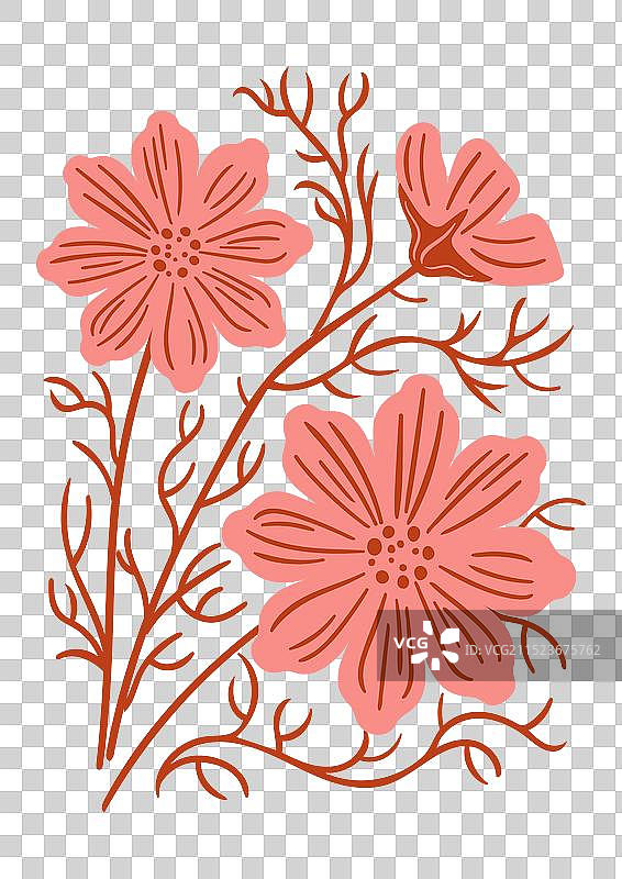 大波斯菊现代花卉装饰图案图片素材