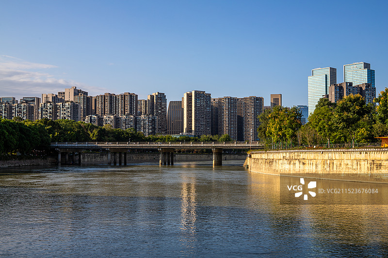 河边建筑群（锦江府南河边）图片素材