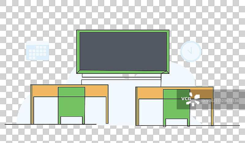 现代扁平风格教室内部图片素材