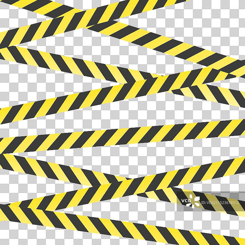 禁止和危险提示丝带套装图片素材