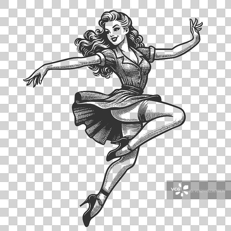 跳舞女郎雕刻图片素材