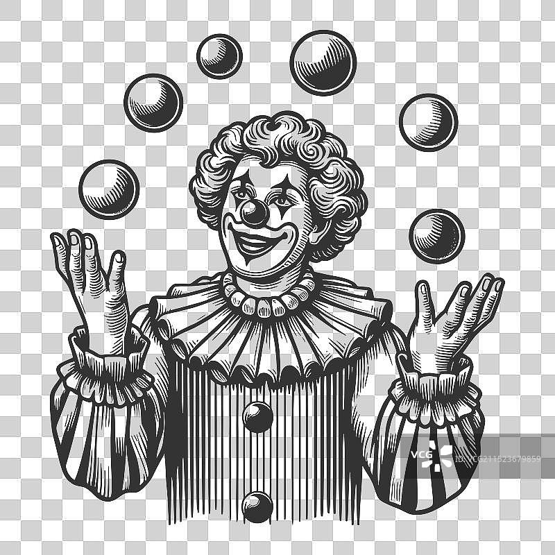 玩球雕刻小丑图片素材