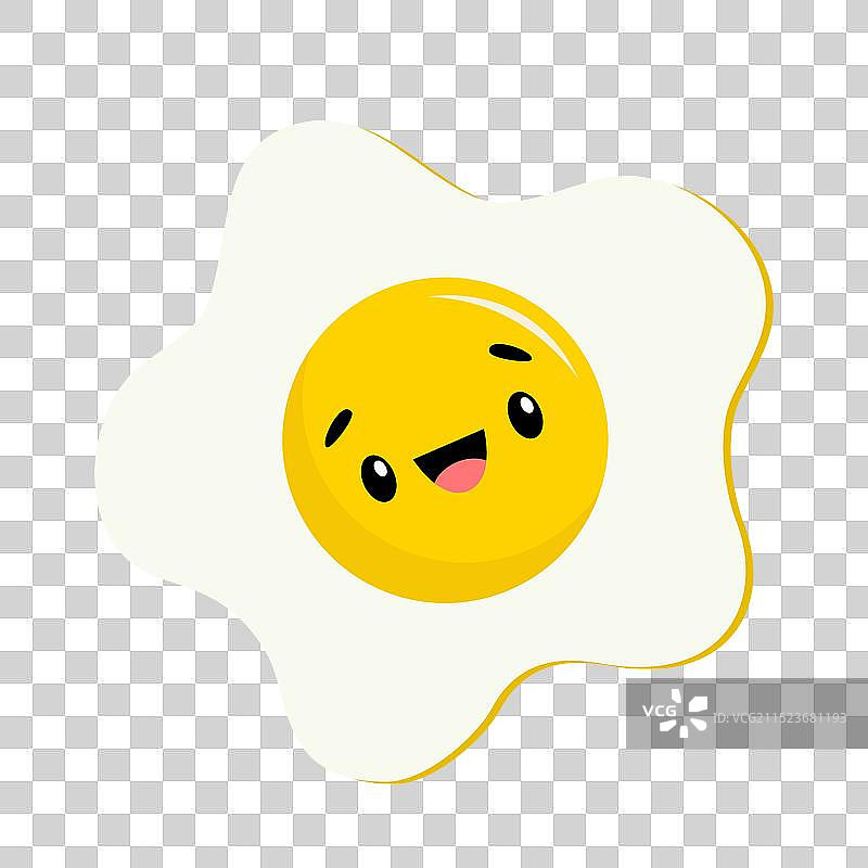 可爱的卡通风格煎蛋图标图片素材