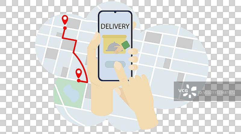 用手机地图订购食品图片素材