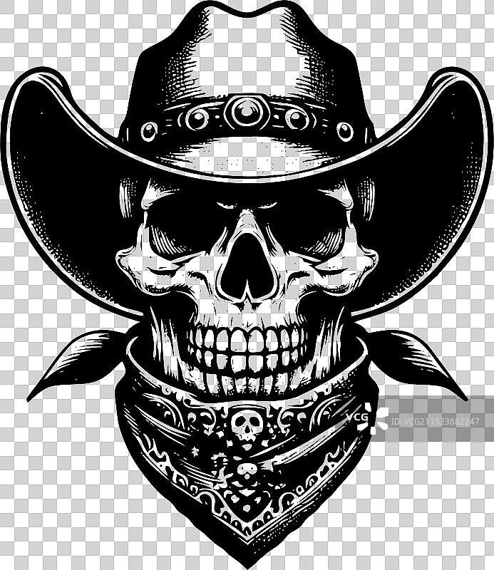 戴牛仔帽的骷髅图片素材