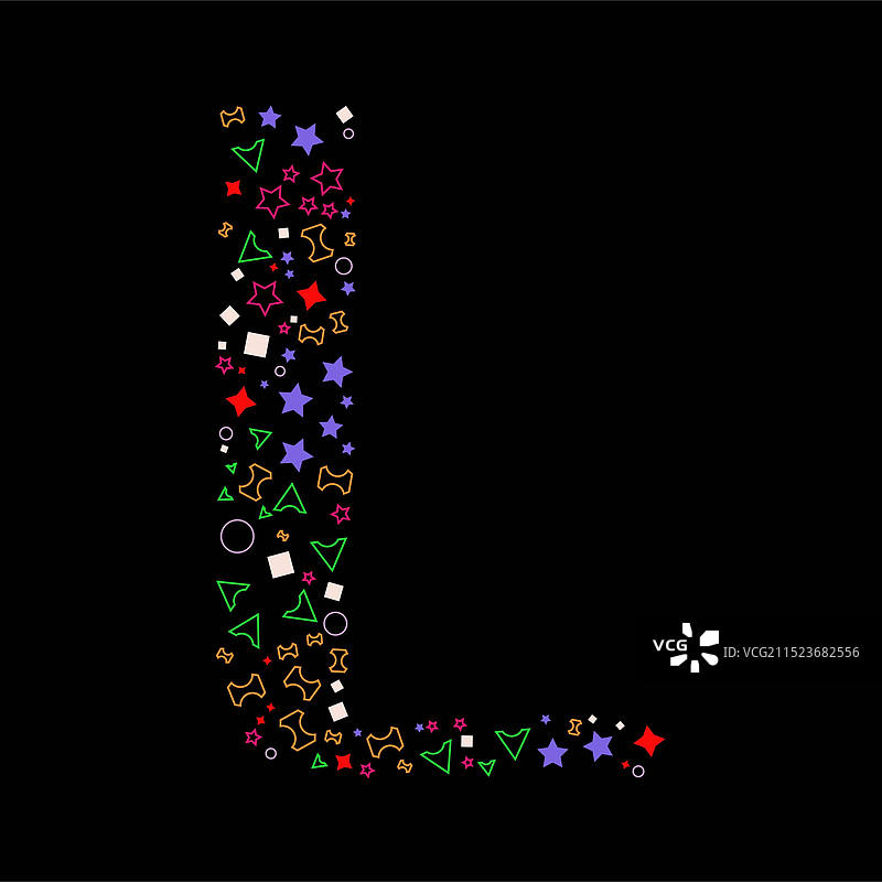 英文字母L插画创意图案设计图片素材