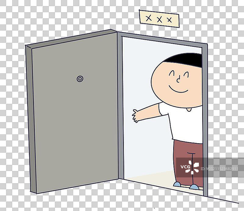 打开门迎接的人物图片素材