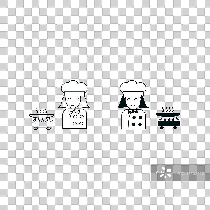 白色背景上的厨师图标设计图片素材