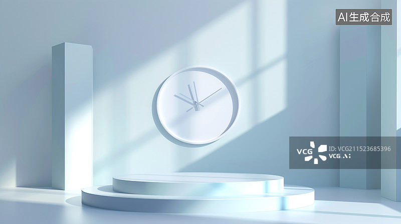 【AI数字艺术】金融商务 储蓄理财概念 人工智能主题海报，摆放的时钟 ，时间就是金钱计时器，时间管理和业务插画图片素材