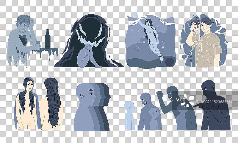 抑郁与和谐的精神疾病焦虑图片素材