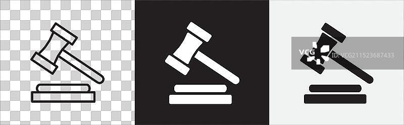 拍卖图标集：法槌拍卖符号图片素材