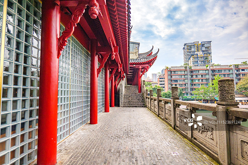 四川成都安顺廊桥 九眼桥城市风光图片素材