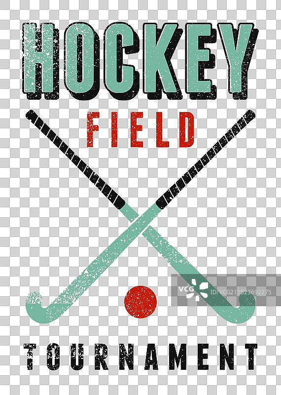 曲棍球场复古海报图片素材