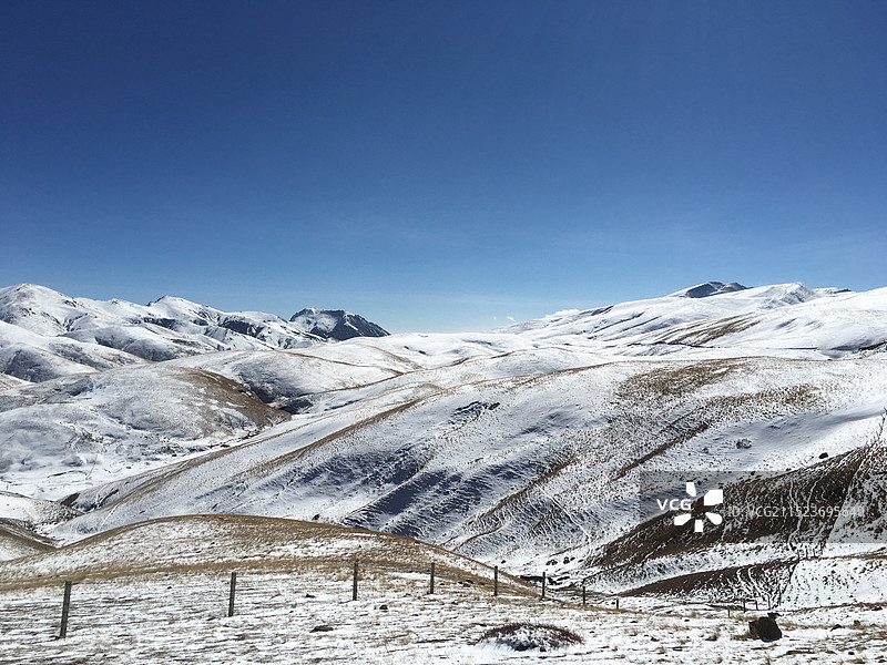 云南 曲靖 会泽 大海草山 雪景图片素材