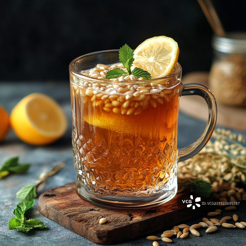 桌上饮料特写镜头图片素材