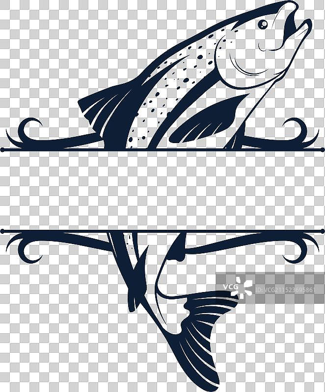 鱼店剪影招牌设计图片素材