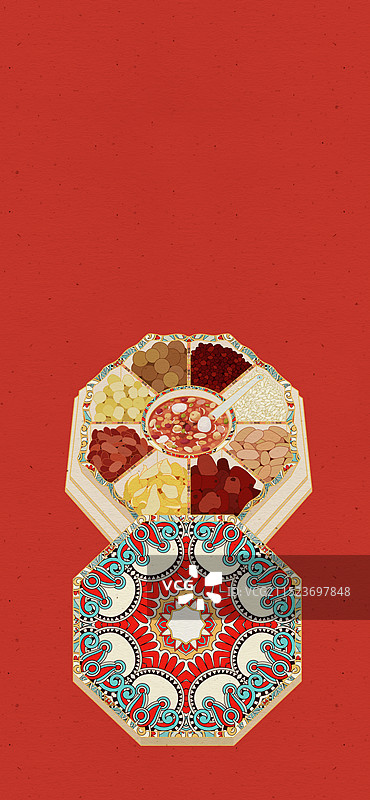 国风新中式传统节日腊八节插画海报图片素材