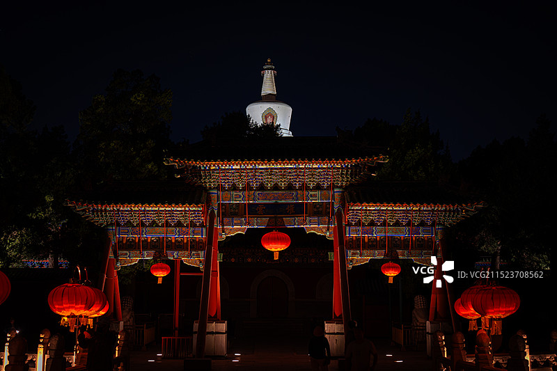 北京北海白塔图片素材