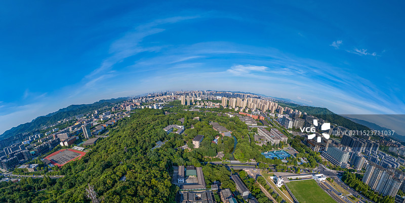航拍中国美术学院象山校区 浙江杭州 开放式中式园林风格高校校园图片素材