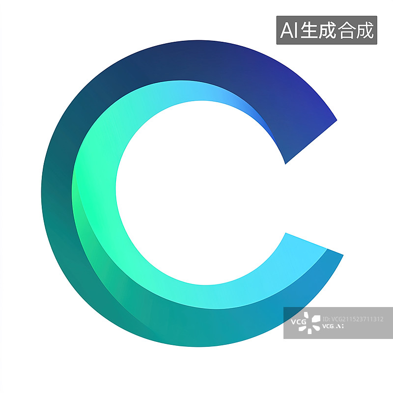 【AI数字艺术】抽象字母C标志设计图片素材