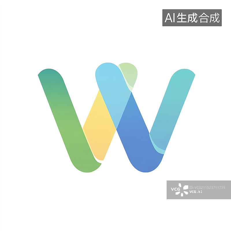 【AI数字艺术】多彩字母W设计图片素材