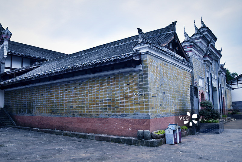 巴中平昌白衣古镇禹王宫侧面视角图片素材