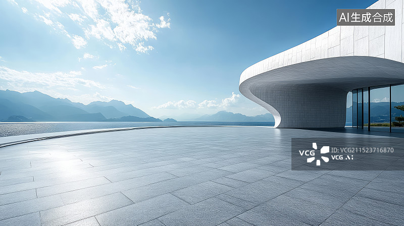 【AI数字艺术】现代城市建筑广场汽车广告背景图片素材