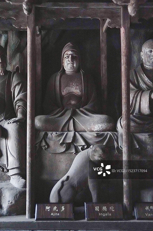 双林寺罗汉殿彩塑图片素材