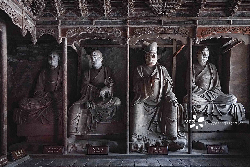双林寺罗汉殿彩塑图片素材