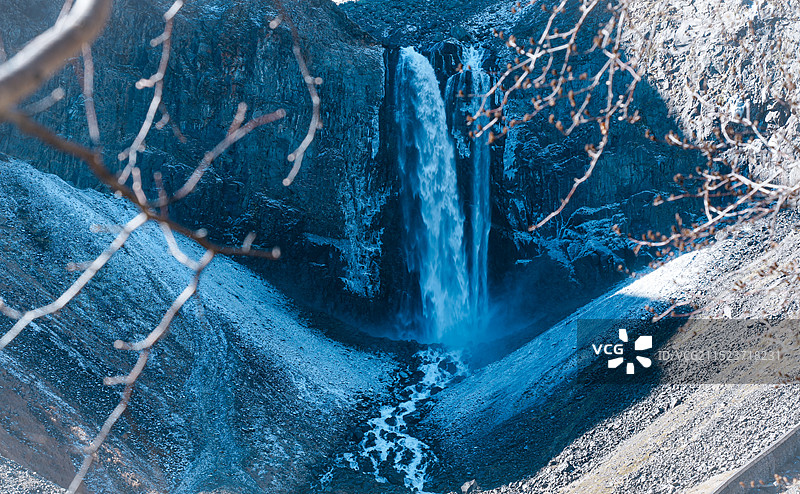 长白瀑布图片素材