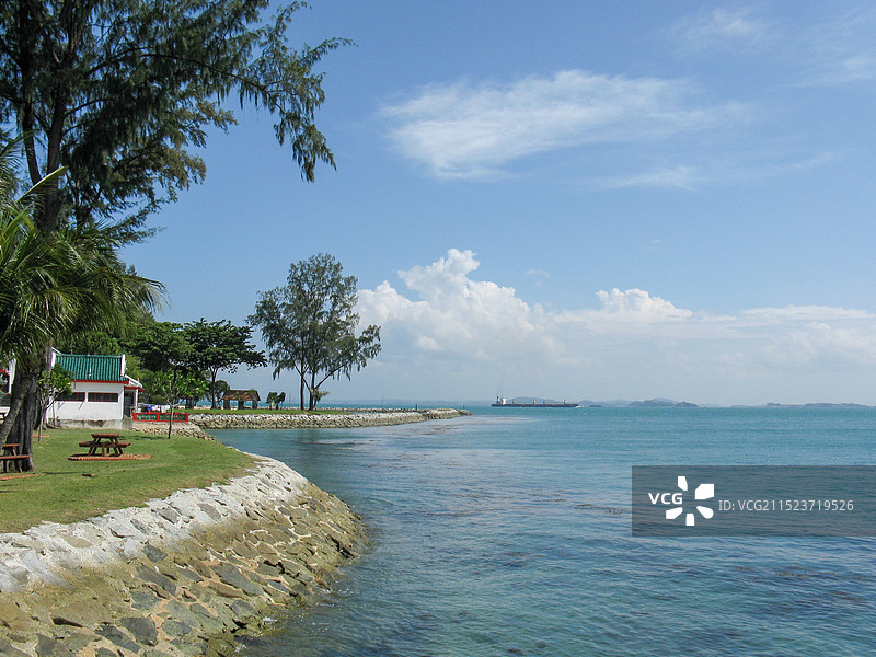 新加坡龟屿岛上的海岛风光图片素材