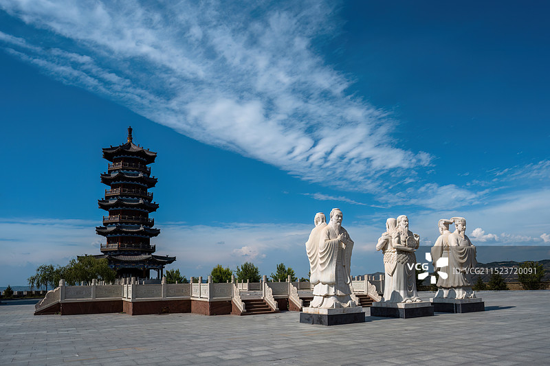 山西省忻州市偏关县黄河入晋第一湾乾坤湾图片素材