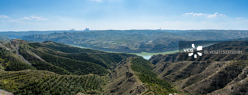 山西省忻州市偏关县黄河入晋第一湾乾坤湾图片素材