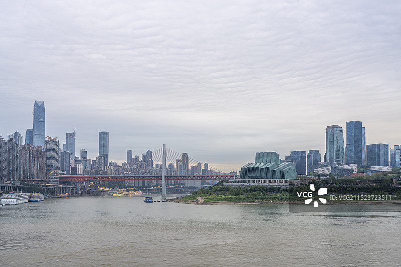 千厮门大桥 重庆大剧院图片素材