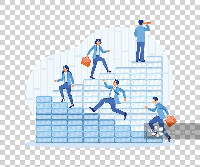 经理站在楼梯上眺望图片素材