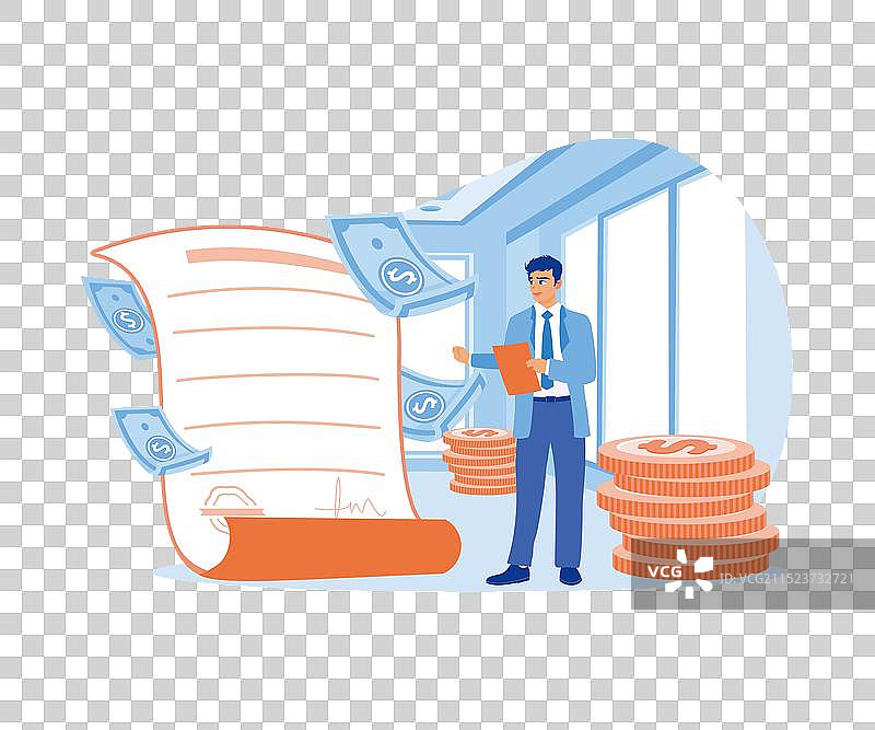 商人拿着银行批准的贷款文件图片素材