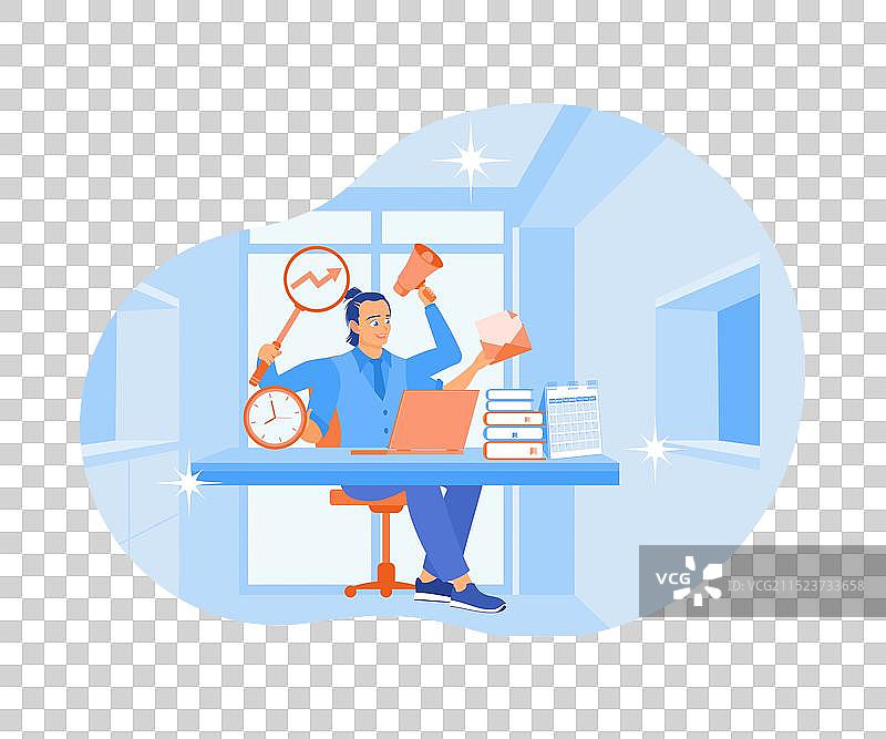 经理在笔记本电脑前完成工作图片素材