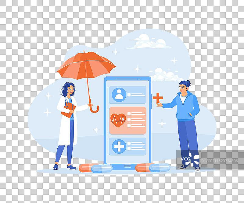 医生为病人撑伞图片素材