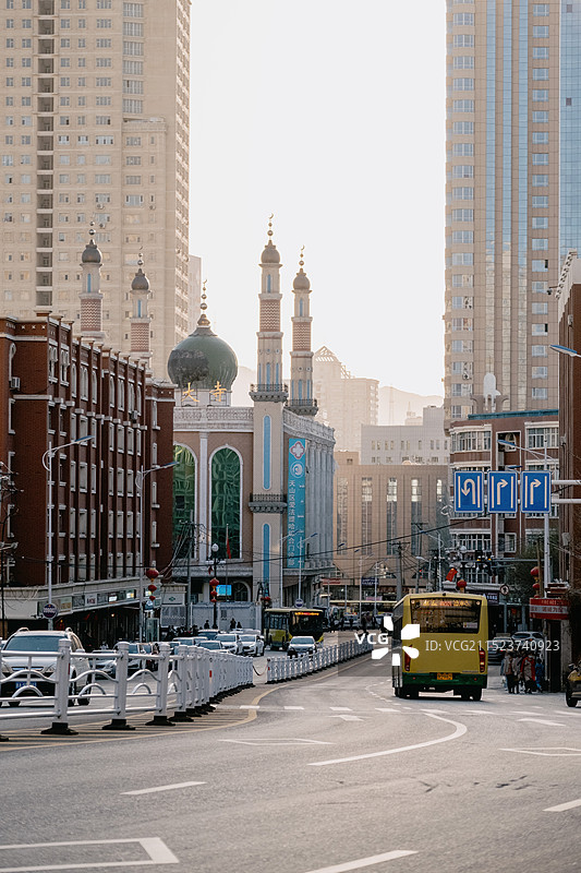 乌鲁木齐街道 夜景 城市风光 特色 异域图片素材