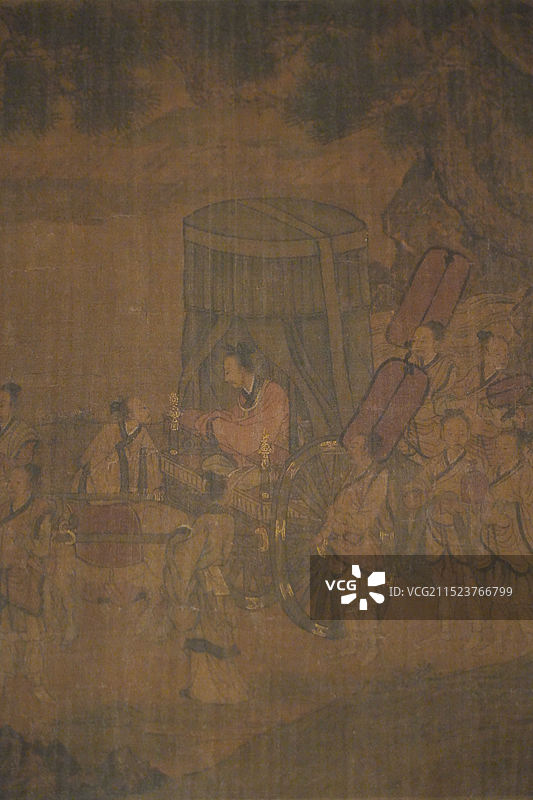 宋代洛神图卷，绢本设色，洛神赋图，故宫文华殿展览，千秋佳人人物画图片素材