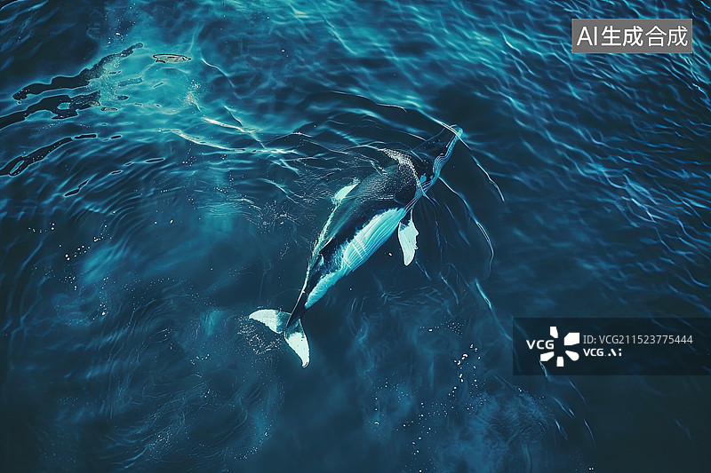 【AI数字艺术】深海海底摄影水底动物鲸鱼图片素材