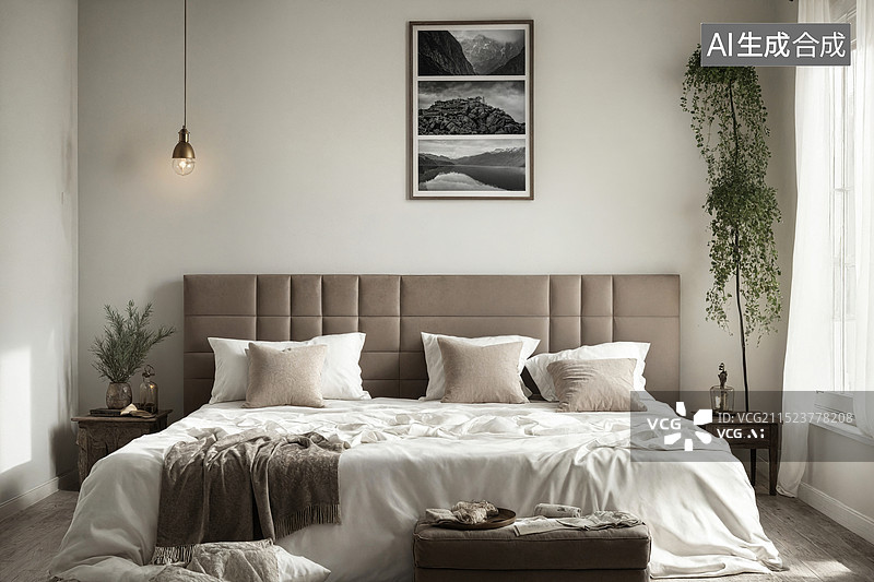 【AI数字艺术】现代简约卧室图片素材