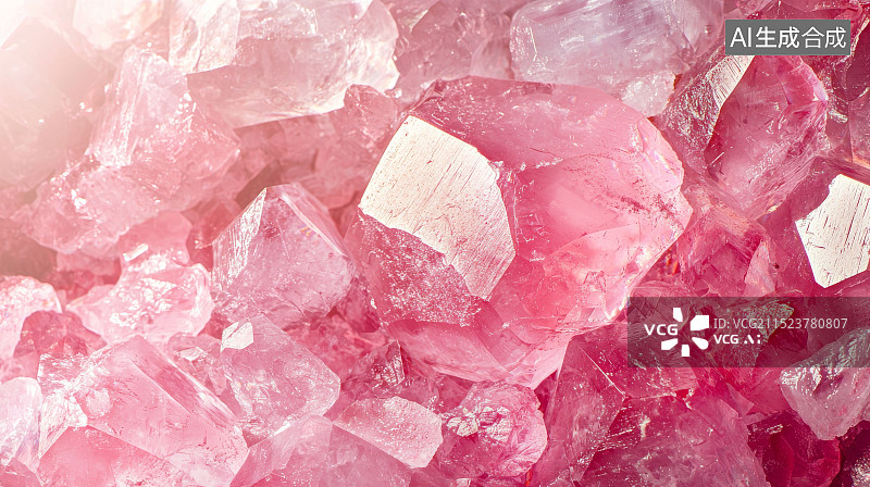 【AI数字艺术】紫色和粉色水晶矿石特写图片素材