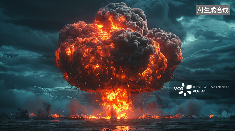 【AI数字艺术】巨大的战争蘑菇云图片素材